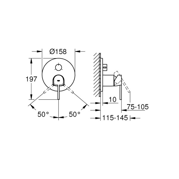 Grohe Plus Смеситель однорычажный с переключателем на 3положения (24093003)