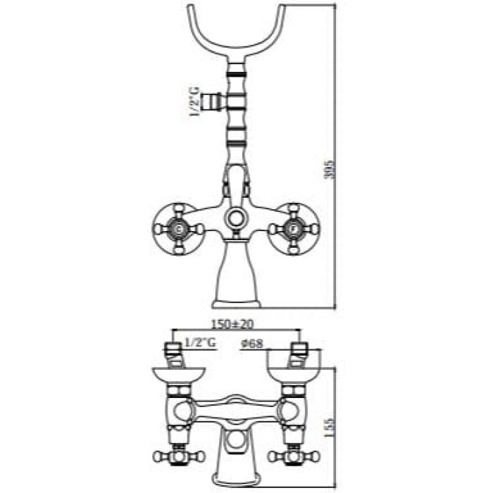 Настенный смеситель для ванны Paffoni Belinda-Melissa (FBLV023CR)