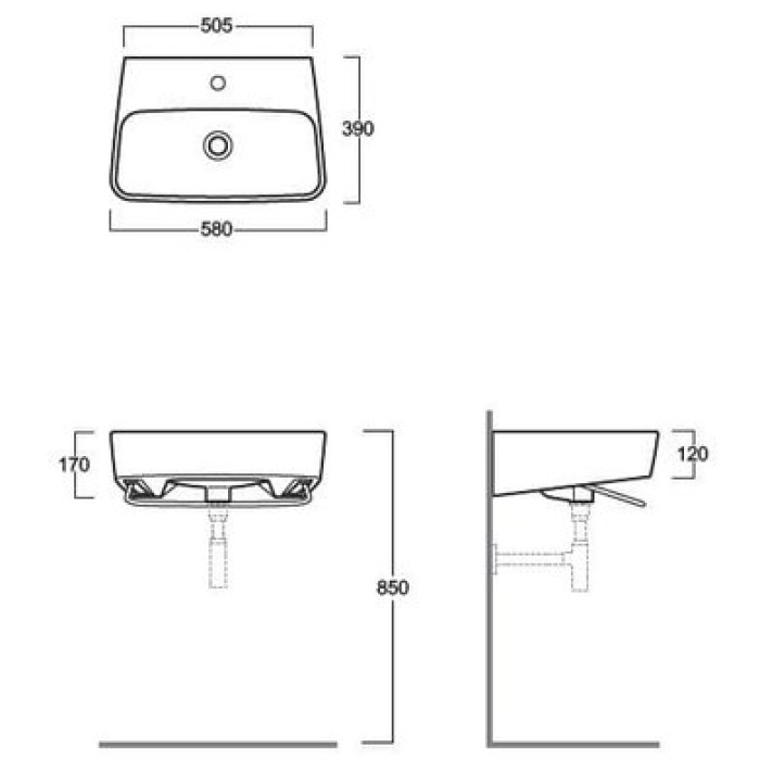 Керамическая раковина 58 см Simas Degrade, bianco glossy DE 14