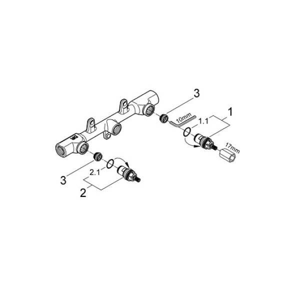 Grohe Двухвентильный смеситель встраиваемый механизм (29025000)