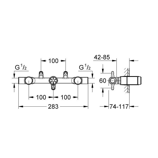 Grohe Двухвентильный смеситель встраиваемый механизм (29025000)