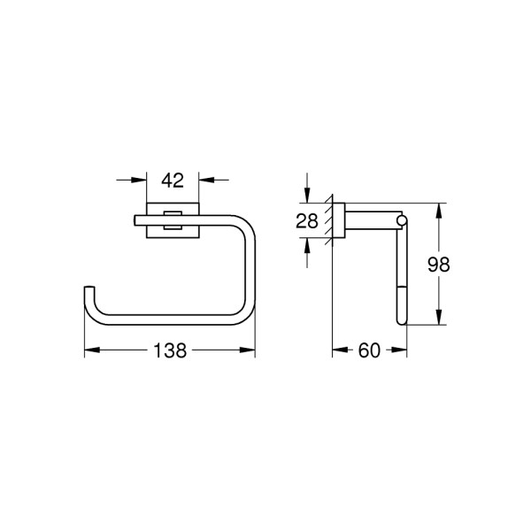 Grohe Держатель бумаги Essentials Cube без крышки (40507AL1)