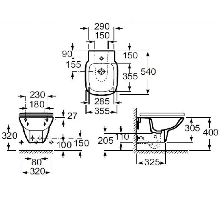 Биде подвесное Roca Debba A355995000 Биде подвесное Roca Debba A355995000
