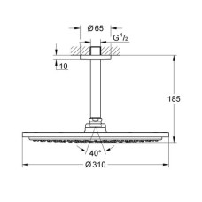 Верхний душ Grohe Rainshower Cosmopolitan 310 26067DC0