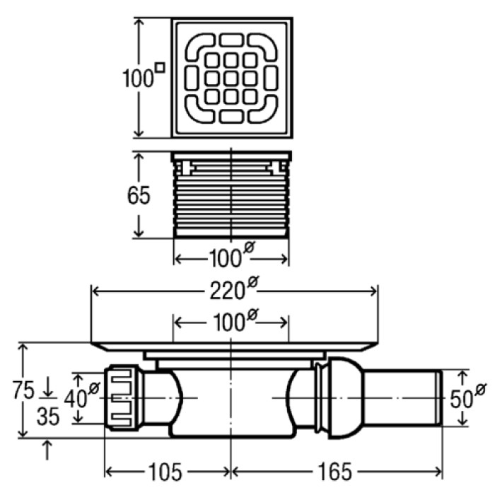 Трап для душа точечный Viega Advantix 557119