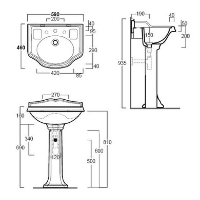 Керамическая раковина 59 см Simas Arcade AR 814