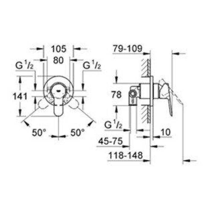 Набор гигиенический душ со смесителем Grohe BauEdge 2 в 1 28343001