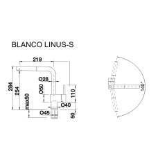Смеситель кухонный Blanco LINUS - S SILGRANIT антрацит 516688