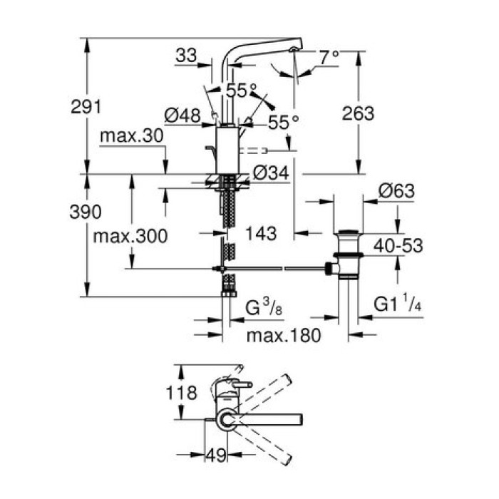 Смеситель для раковины Grohe Concetto L-Size 23739001