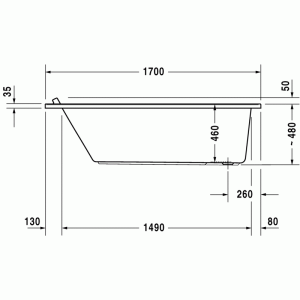 Starck ванна прямоугольная 170 см 700334000000000 в интернет-магазине «Estet Room»