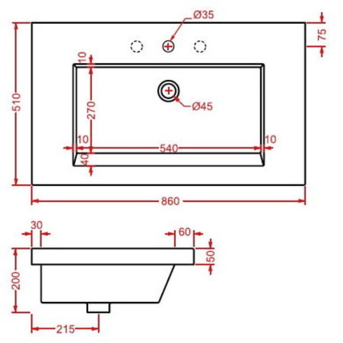 Керамическая раковина 86 см Artceram Gap, white glossy (GPL003 01;00)