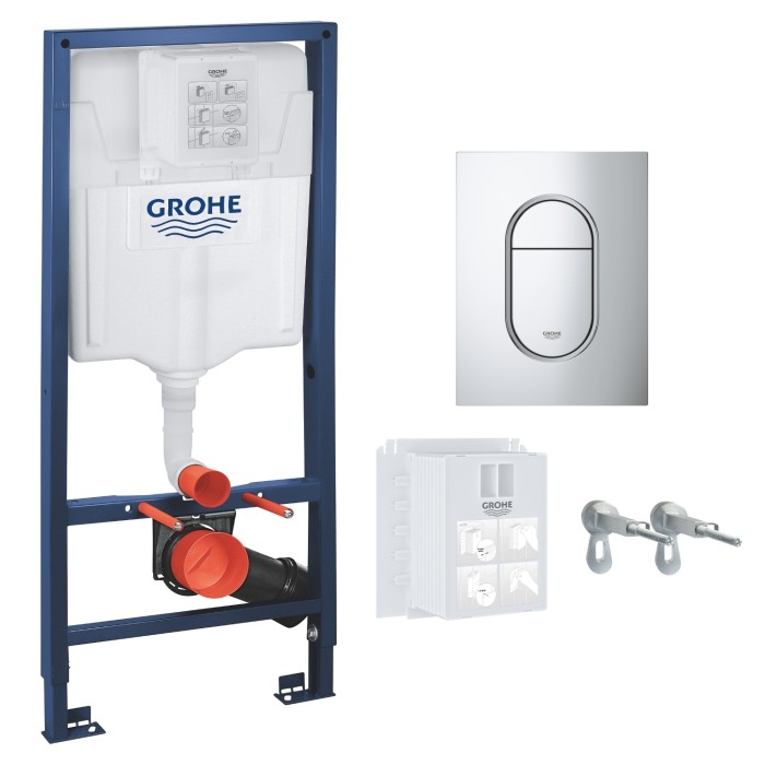 Инсталляция GROHE Rapid SL 3 в 1 39504000 c панелью смыва Arena S 37624000 хром
