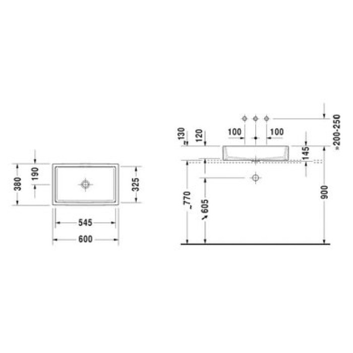 Плитка керамогранит Керамическая раковина 60 см Duravit Vero Air 2351600000 для пола