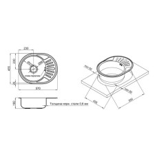Кухонная мойка Lidz 5745 Micro Decor 0,6 мм (LIDZ5745MDEC06)
