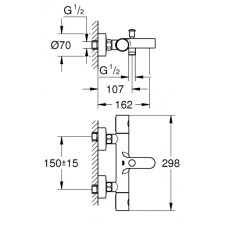 Grohe Grohtherm 1000 Cosmopolitan M Термостат для ванны (34215002)
