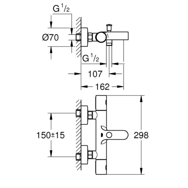Grohe Grohtherm 1000 Cosmopolitan M Термостат для ванны (34215002)