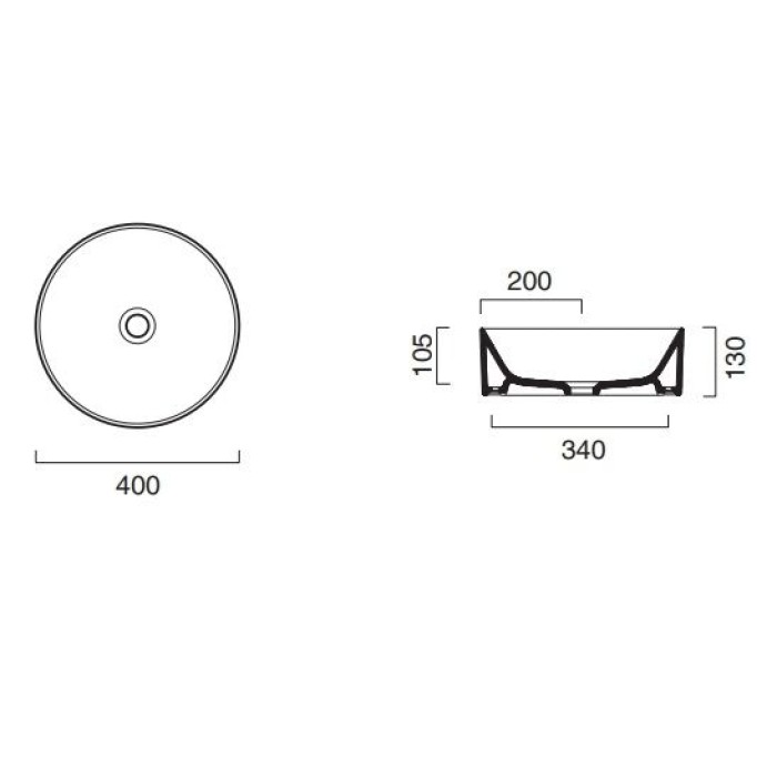 Керамическая раковина 40 см Catalano NEW ZERO, bianco lucido