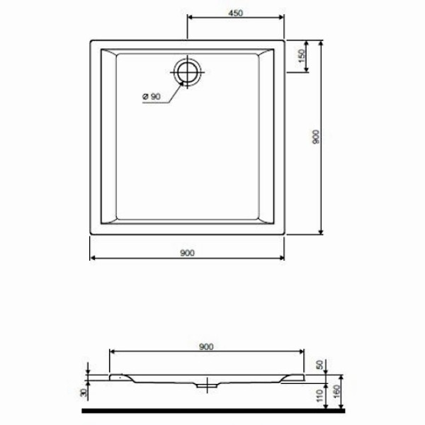 Душевой поддон KOLO PACYFIK 90x90 xBK0790000