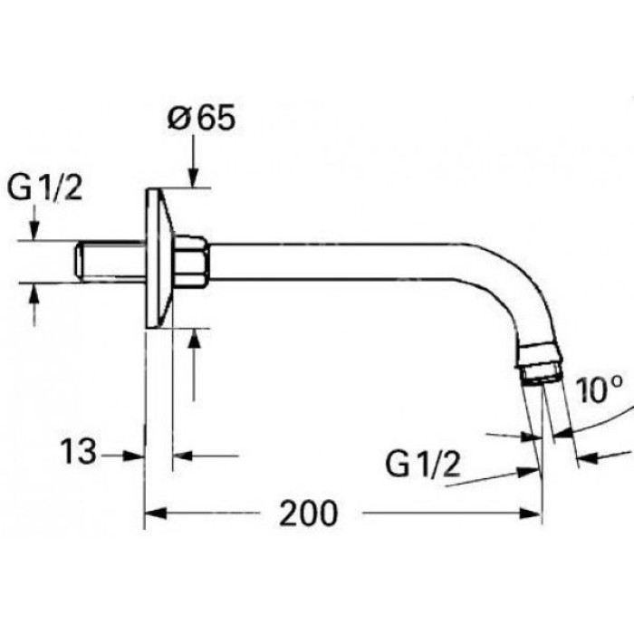 Плитка керамогранит Grohe Relexa Душевой кронштейн 218 мм (27406000) для пола