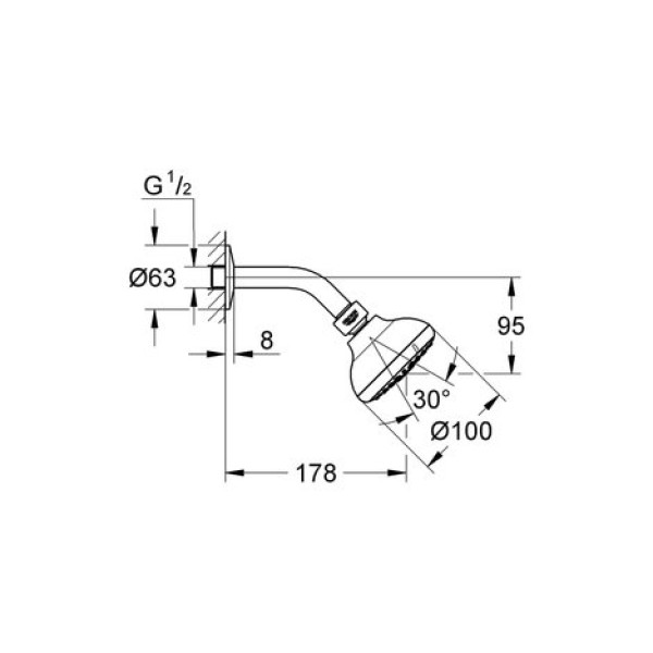 Верхний душ Grohe New Tempesta 100 26088001