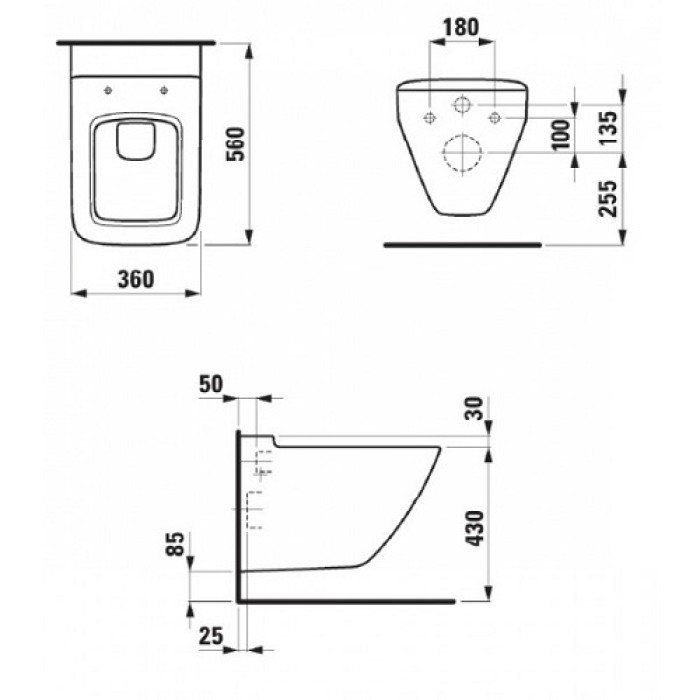 Унитаз подвесной Laufen Palace (H8207000000001) без сиденья