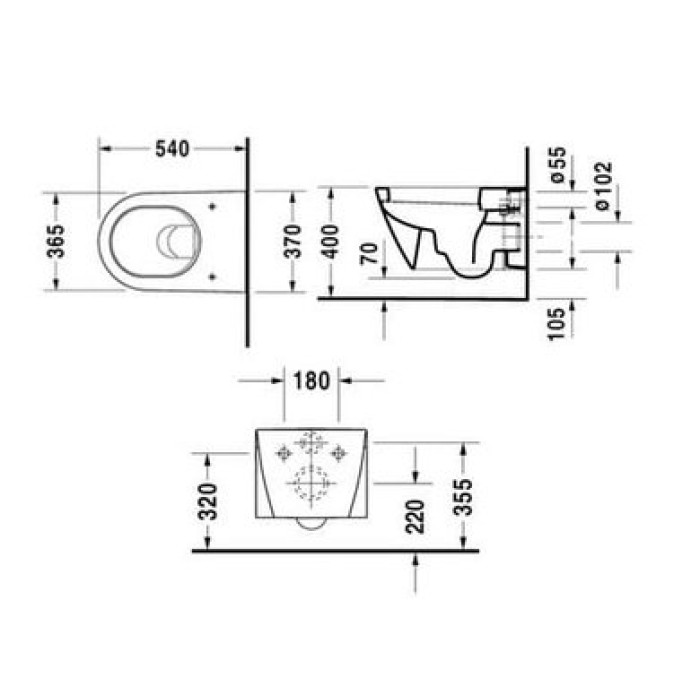 Плитка керамогранит Подвесной унитаз Duravit Starck 2 2534090000 для пола