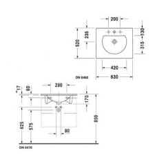 Плитка керамогранит Керамическая раковина 63 см Duravit Darling New 0499630000 для пола