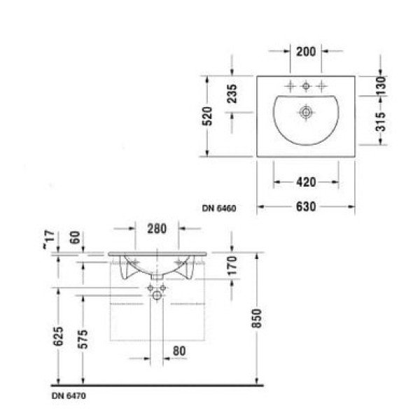 Плитка керамогранит Керамическая раковина 63 см Duravit Darling New 0499630000 для пола