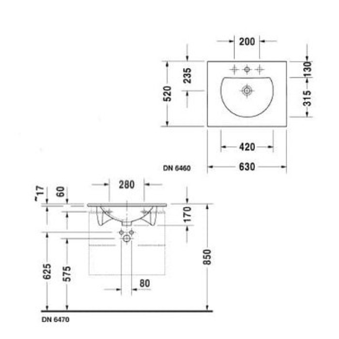 Плитка керамогранит Керамическая раковина 63 см Duravit Darling New 0499630000 для пола