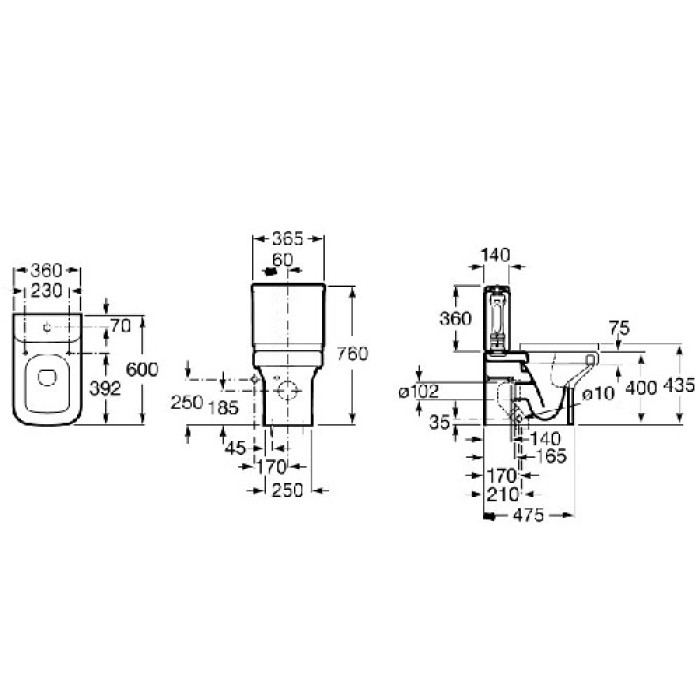 Унитаз Roca Dama-N (A34P788000) с сиденьем slow-closing