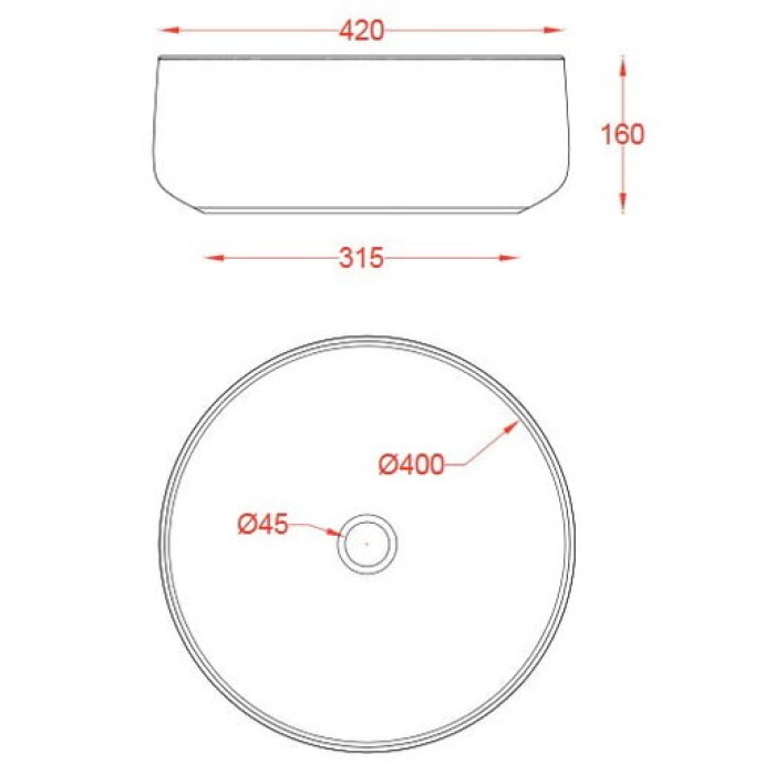 Керамическая раковина 42 см Artceram Cognac, white glossy (COL001 01;00)