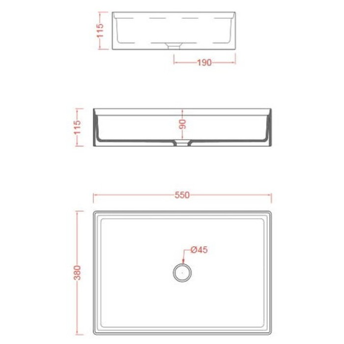 Керамическая раковина 55 см Artceram Scalino, black glossy (SCL002 03;00)