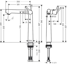 Смеситель для раковины Hansgrohe Talis S 250 (72115000)