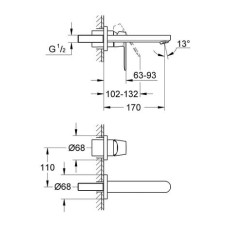 Смеситель для раковины Grohe Eurosmart cosmopolitan S-Size 19381000