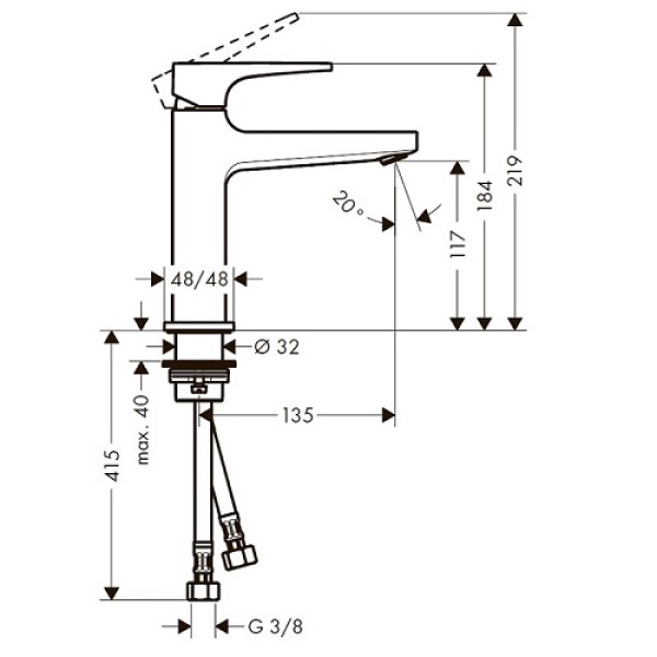 Смеситель для раковины Hansgrohe Metropol 110 74507000