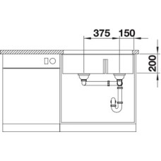 Мойка для кухни Blanco Subline 430/270-U алюметаллик 523153