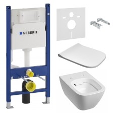 Инсталляция GEBERIT Duofix 458.126.00.1 + унитаз KOLO Modo Remfree L33120000 с сиденье Soft Close L30112000