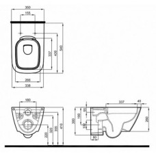 Инсталляция GEBERIT Duofix 458.126.00.1 + унитаз KOLO Modo Remfree L33120000 с сиденье Soft Close L30112000