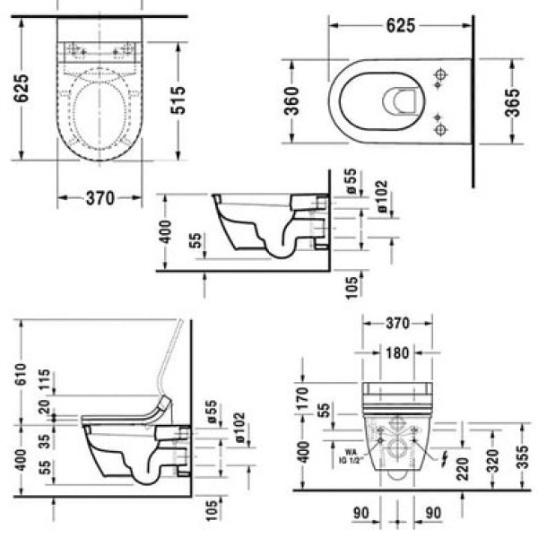 Плитка керамогранит Подвесной унитаз Duravit Darling New SensoWash 2544590000 для пола