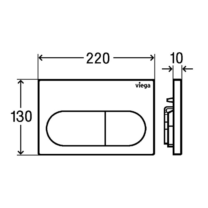 Комплект инсталляции для унитаза Viega Prevista Dry 771973 (3 в 1), клавиша 773748