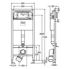 Комплект инсталляции для унитаза Viega Prevista Dry 771973 (3 в 1), клавиша 773748