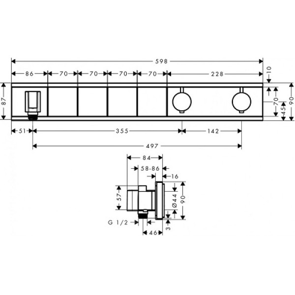 Термостат для душа Hansgrohe RainSelect 15357600