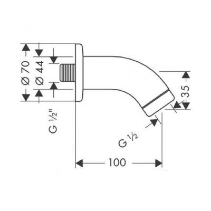Душевой кронштейн Hansgrohe 100 мм (27438000)