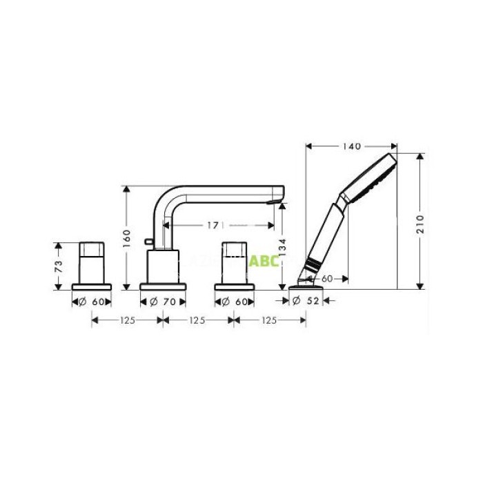 Смеситель для ванны Hansgrohe Metris S 31443000
