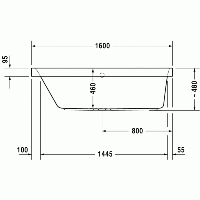 Happy D.2 ванна прямоугольная 160 см 700308000000000 в интернет-магазине «Estet Room»