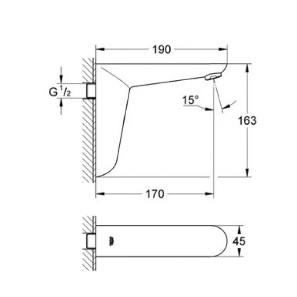 Grohe Euroeco Cosmopolitan E Смеситель сенсорный для раковины без смешивания (36274000)