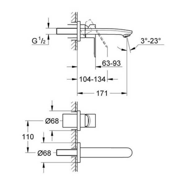 Смеситель для раковины Grohe Eurostyle cosmopolitan S-Size 19571002