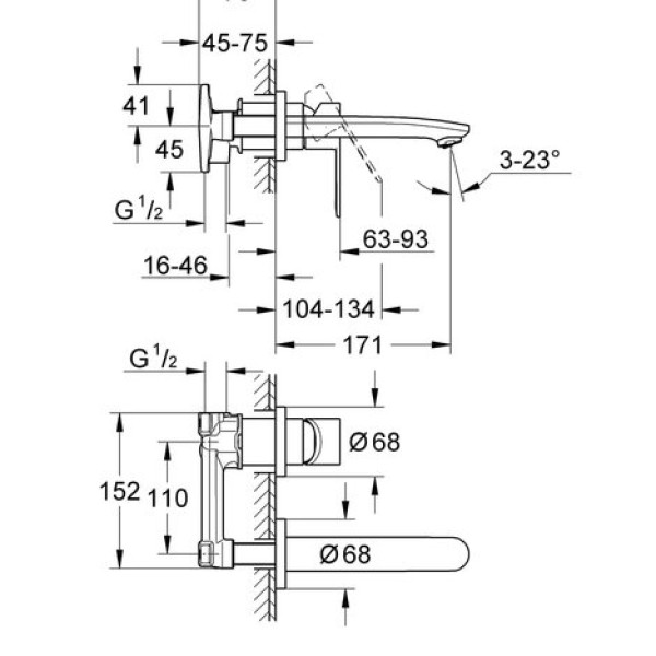 Смеситель для раковины Grohe Eurostyle cosmopolitan S-Size 19571002