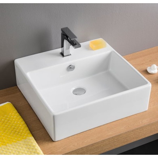 Керамическая раковина 50 см Artceram Quadro, white glossy (QUL002 01;00)