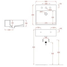 Керамическая раковина 50 см Artceram Quadro, white glossy (QUL002 01;00)